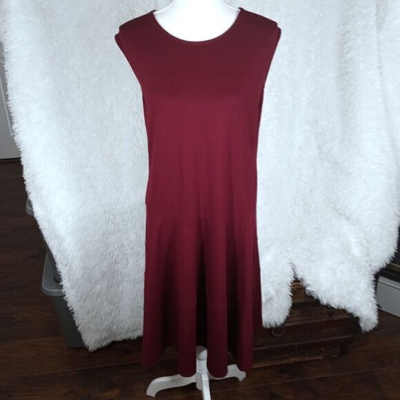 LAND'S END BURGUNDY DRESS SZ.24W EUC - Picture 2 of 9